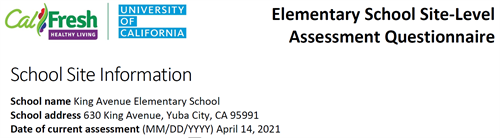 TRIENNIAL ASSESSMENT RESULTS